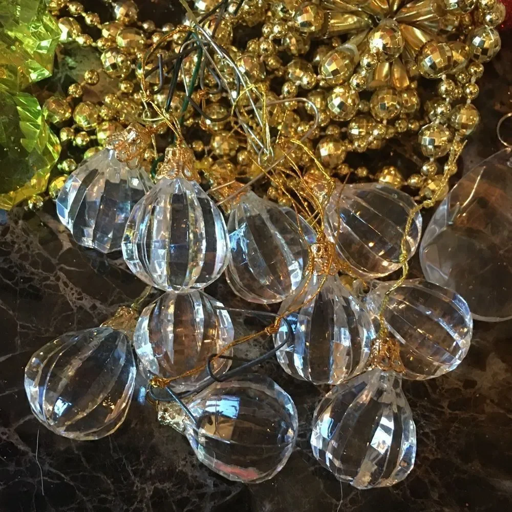 10 SMALL Crystal Clear Faceted Drops!